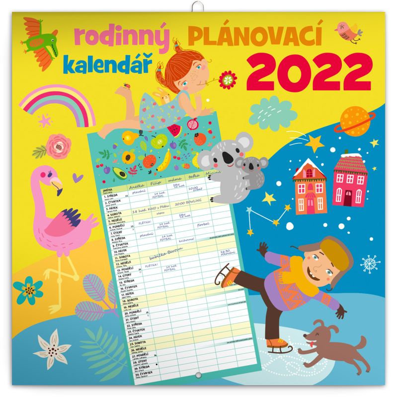 Rodinný plánovací kalendář 2022, 30 × 30 cm nástěnný